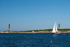 Thacher Island Twin Lights on Sunny Summer Day